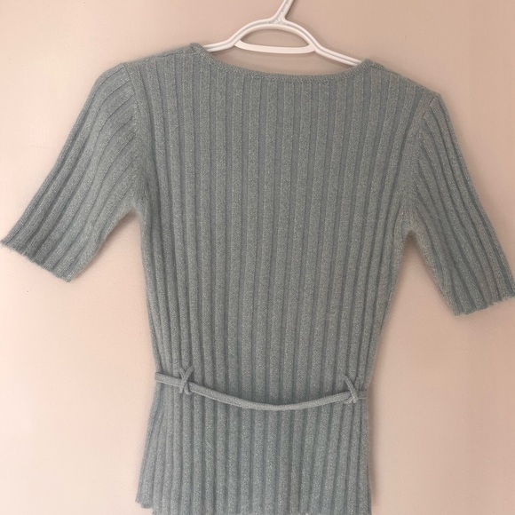 Un Deux Trois, size 36/38, blue, wool, angora, sweater, half sleeves - Picture 3 of 14